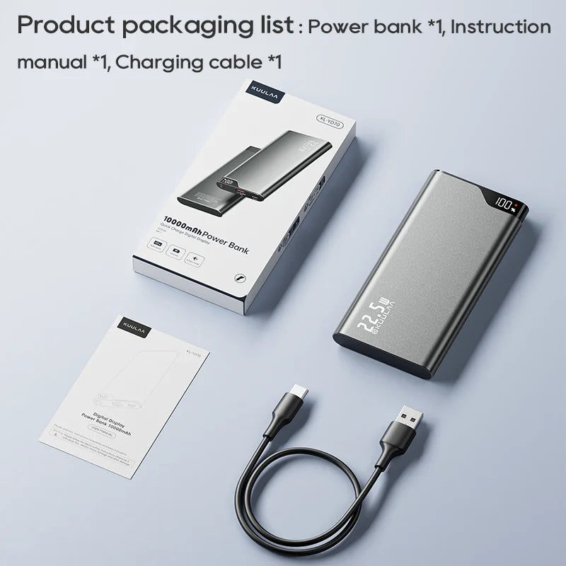 KUULAA 22.5W Power Bank – 10000mAh Fast Charging Portable Charger