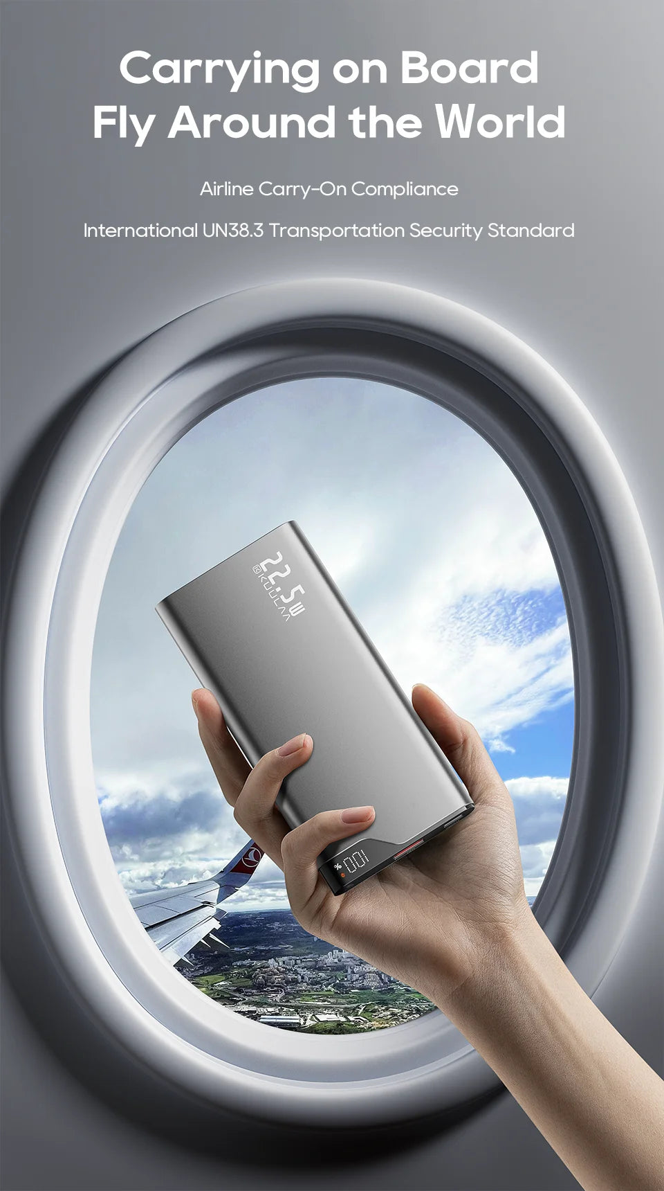 KUULAA 22.5W Power Bank – 10000mAh Fast Charging Portable Charger